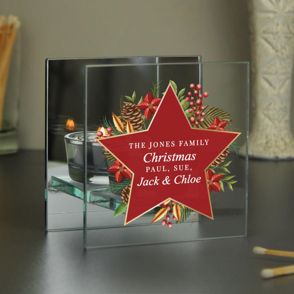 Personalised Christmas Glass Tea Light Candle Holder Extra Image 3